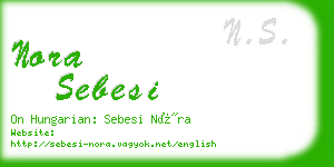 nora sebesi business card